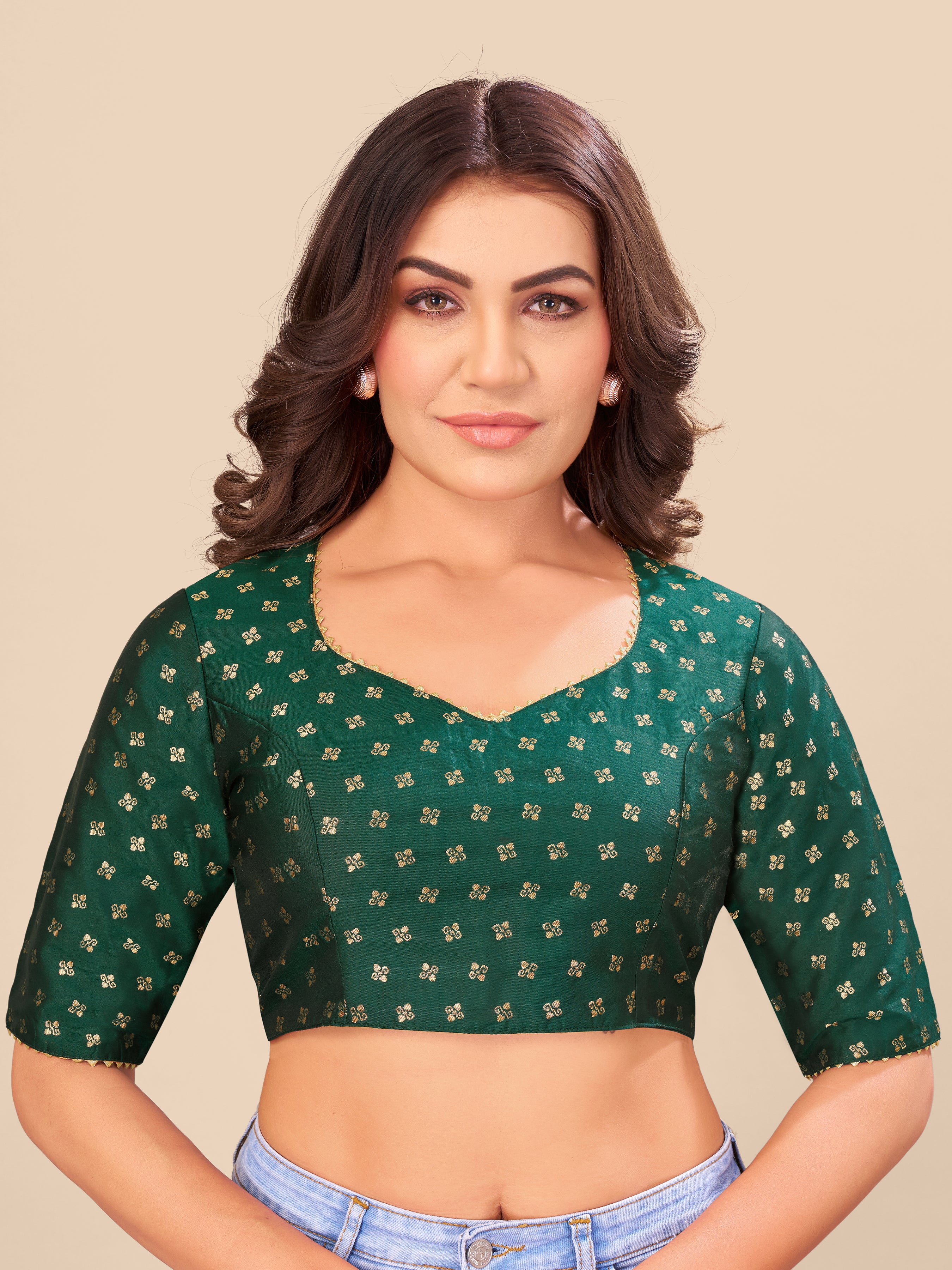 Women's jecard fabric blouse
