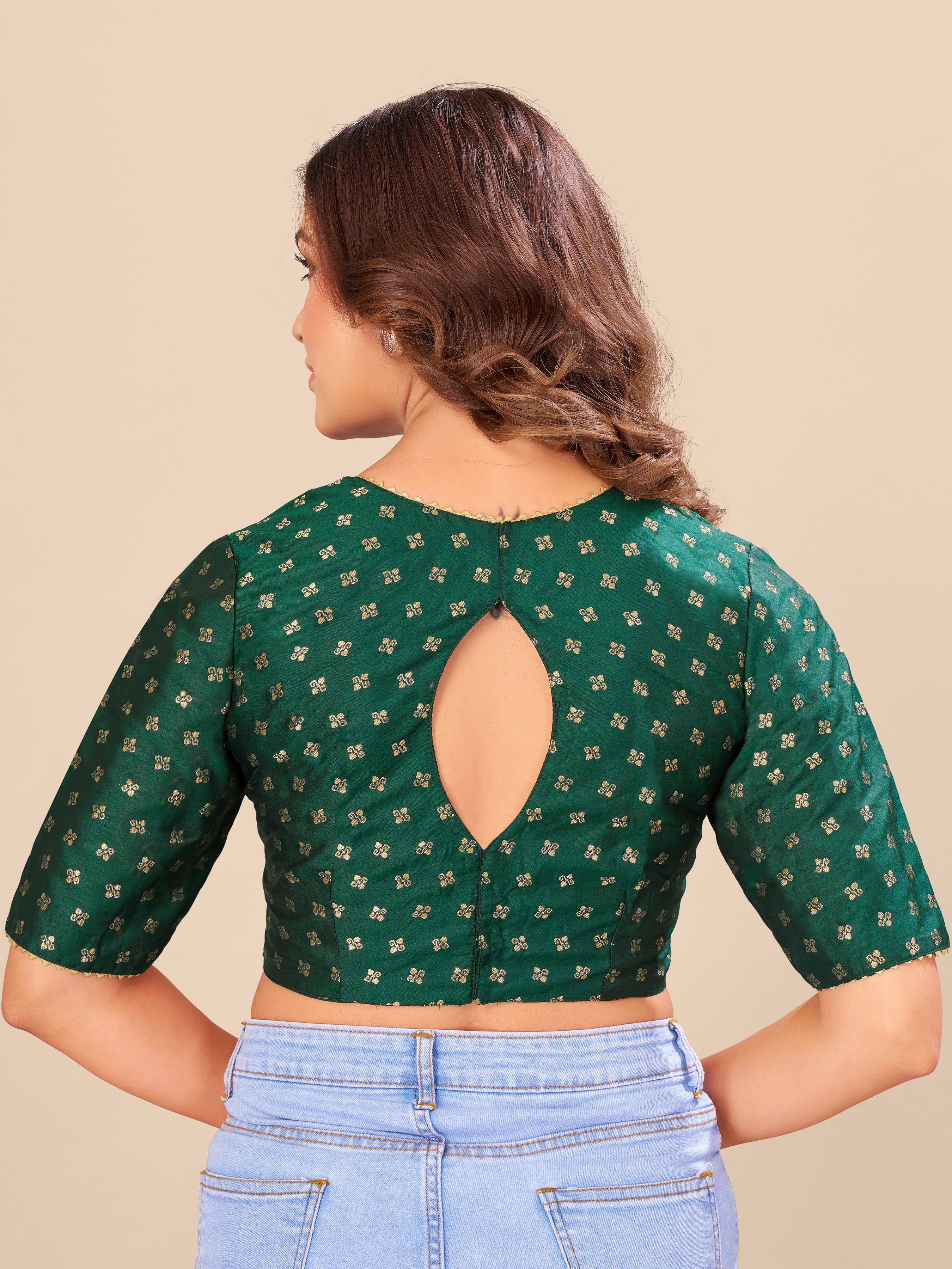Women's jecard fabric blouse