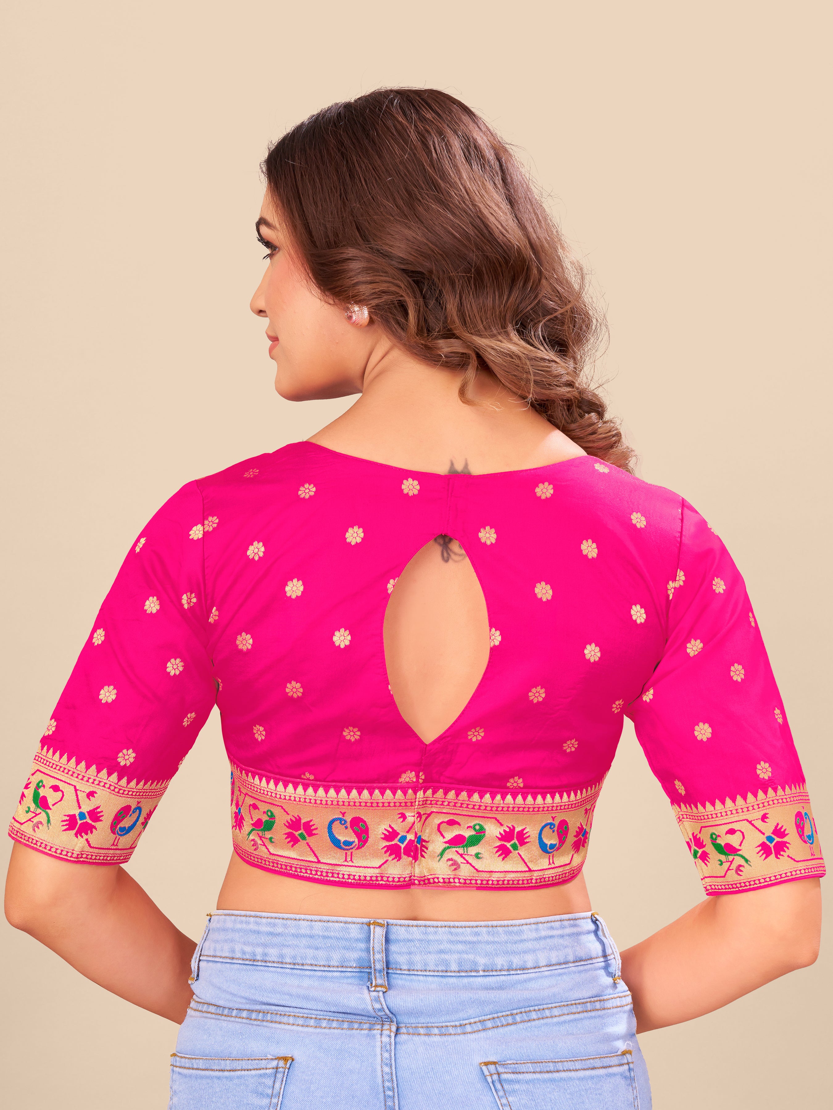 Women's jecard fabric blouse
