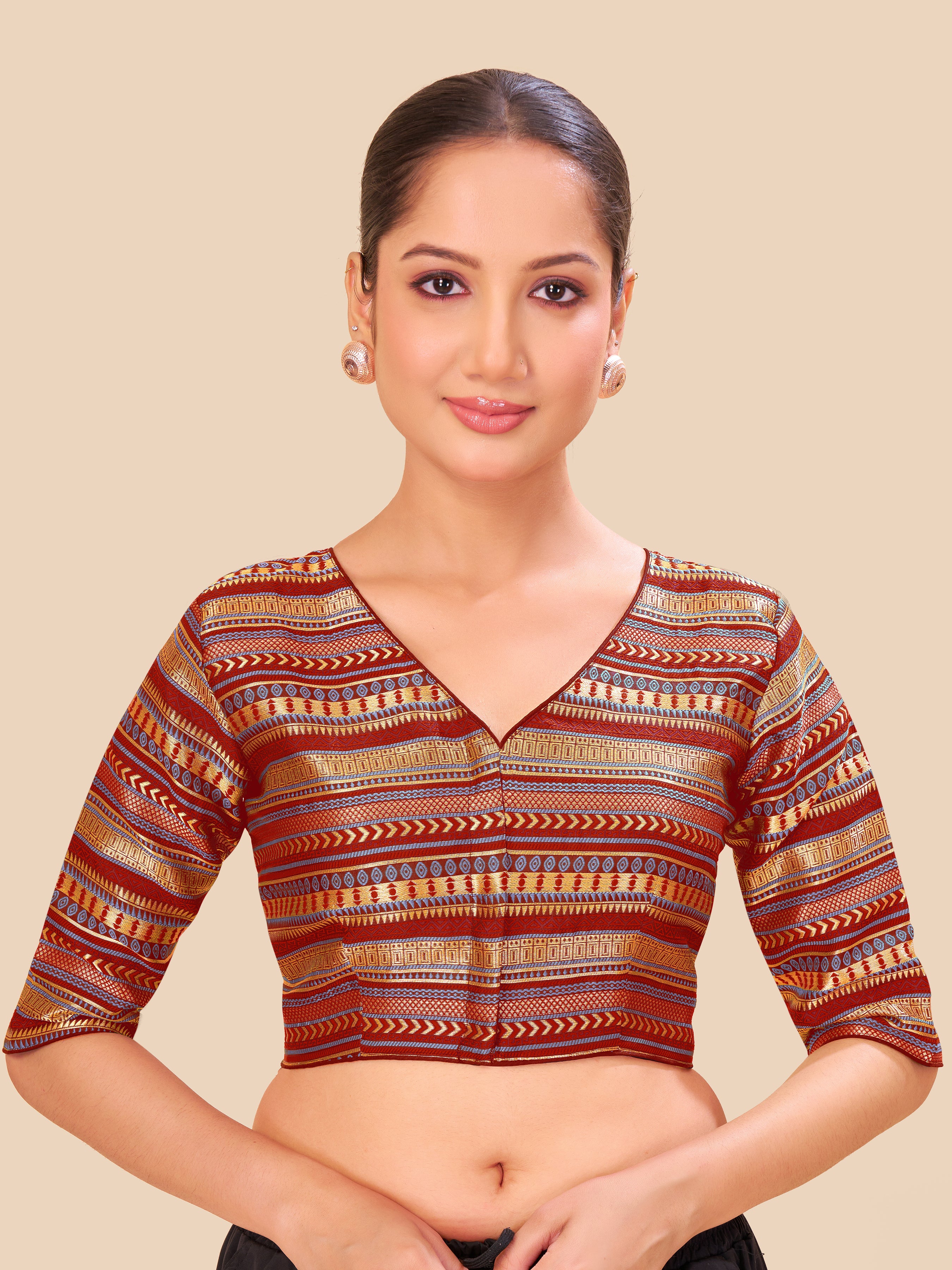 Women's jecard fabric blouse