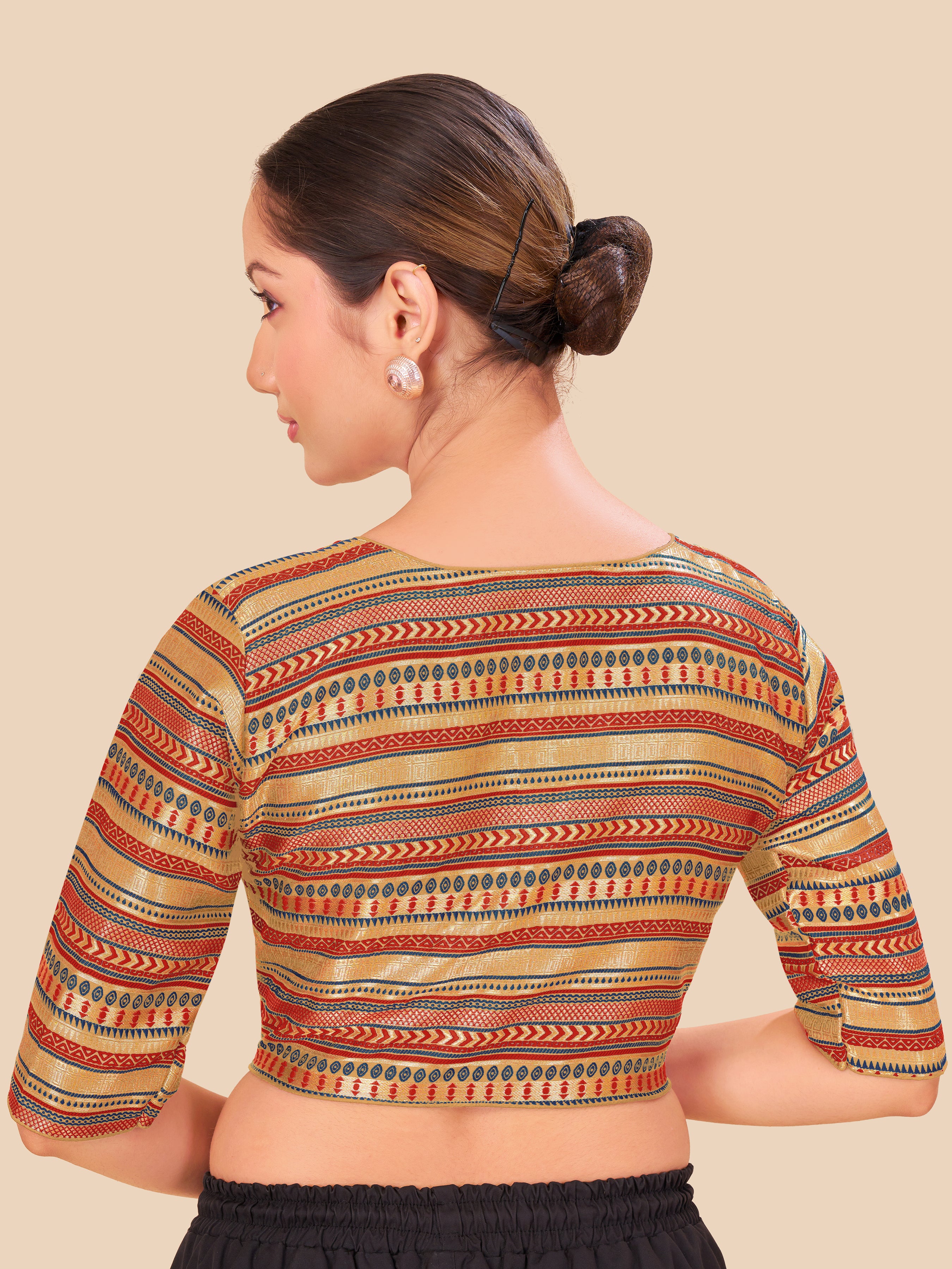 Women's jecard fabric blouse