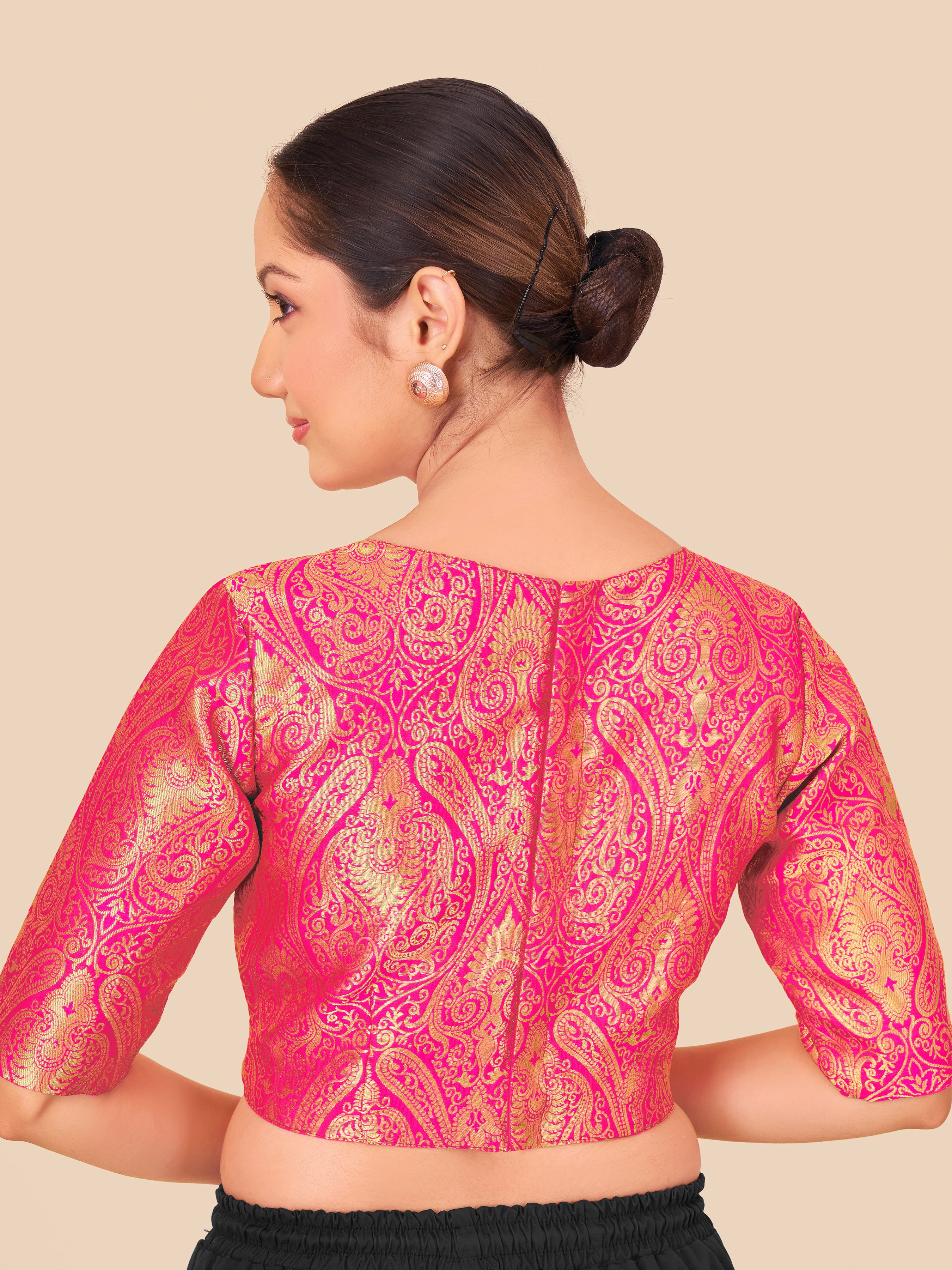 Women's jecard fabric blouse