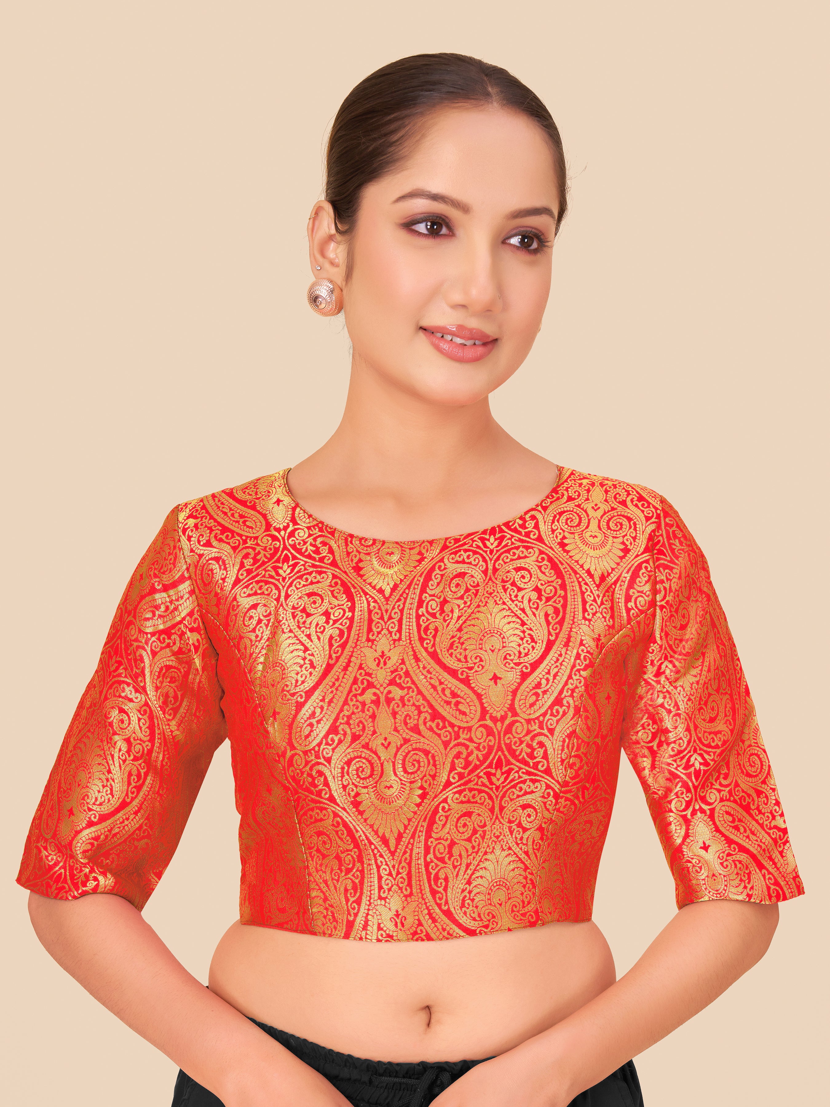Women's jecard fabric blouse