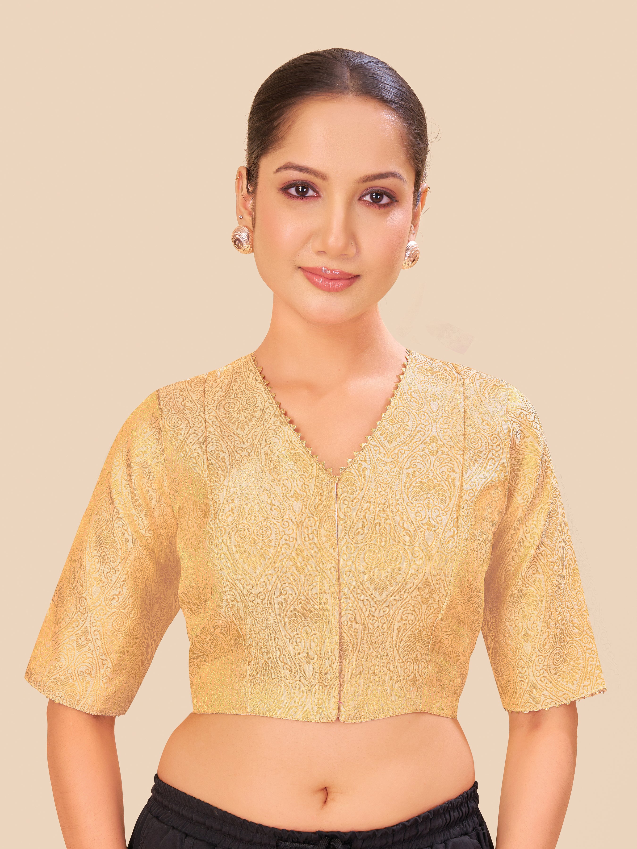Women's jecard fabric blouse