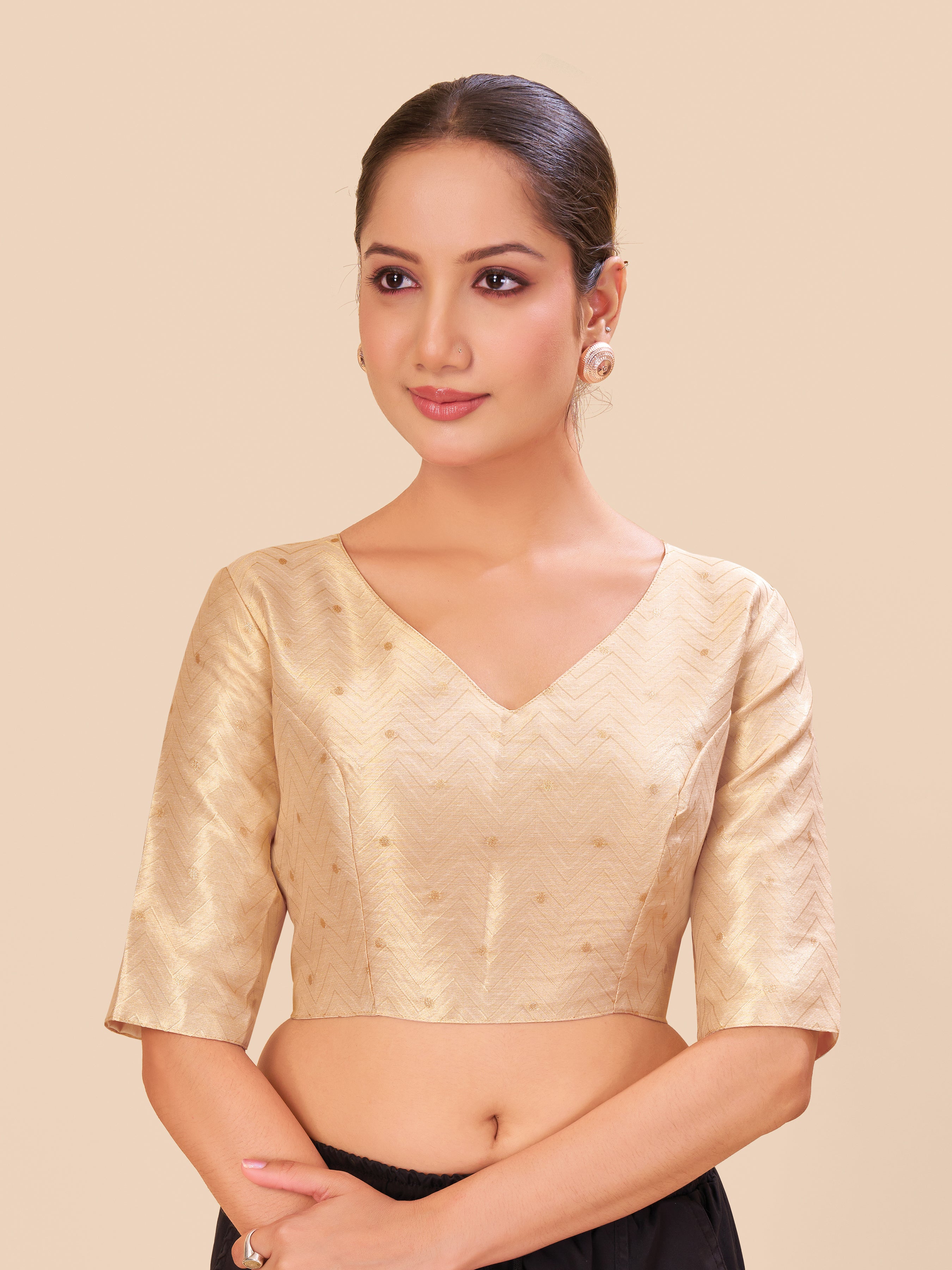 Women's jecard fabric blouse