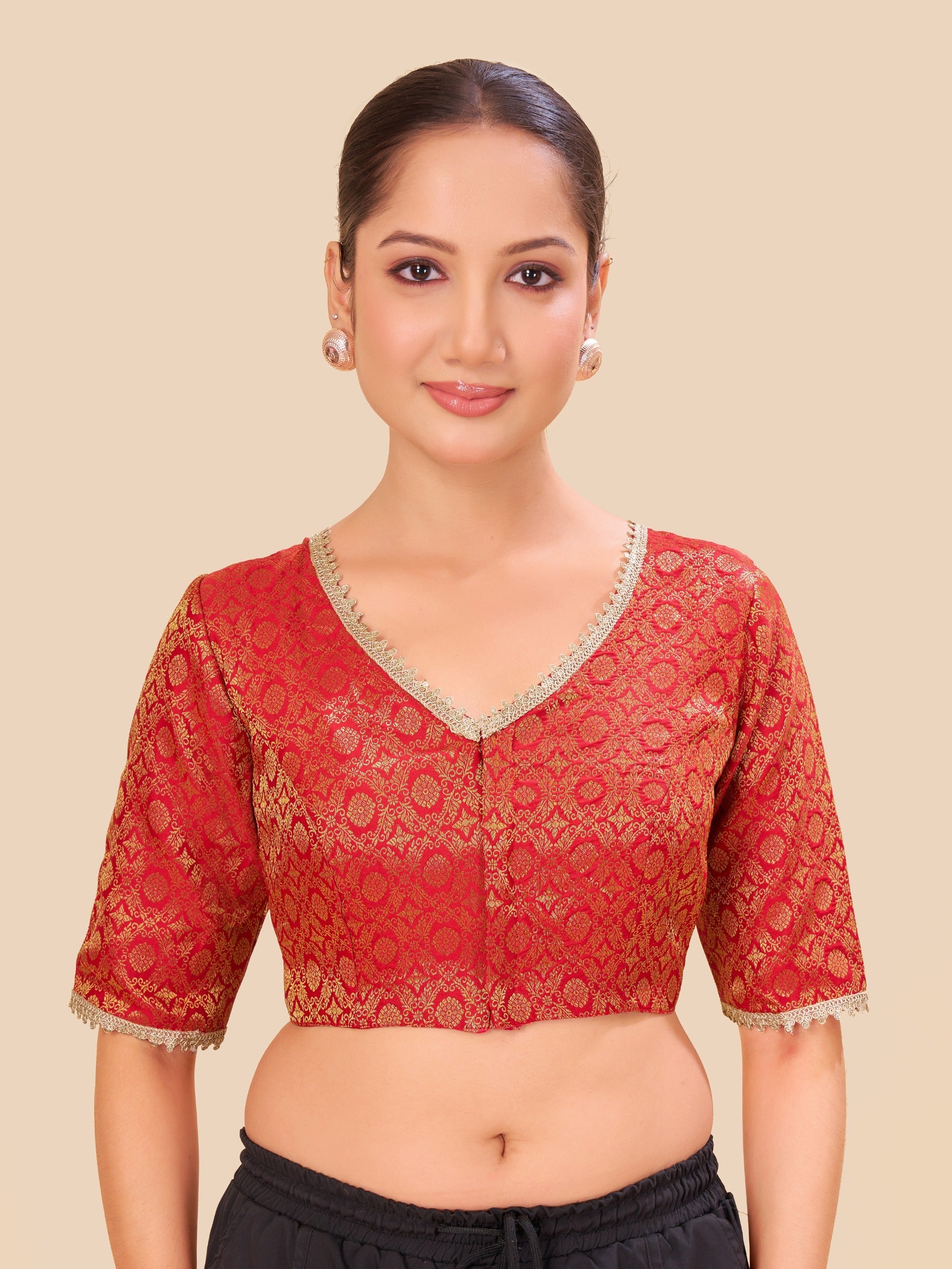 Women's jecard fabric blouse
