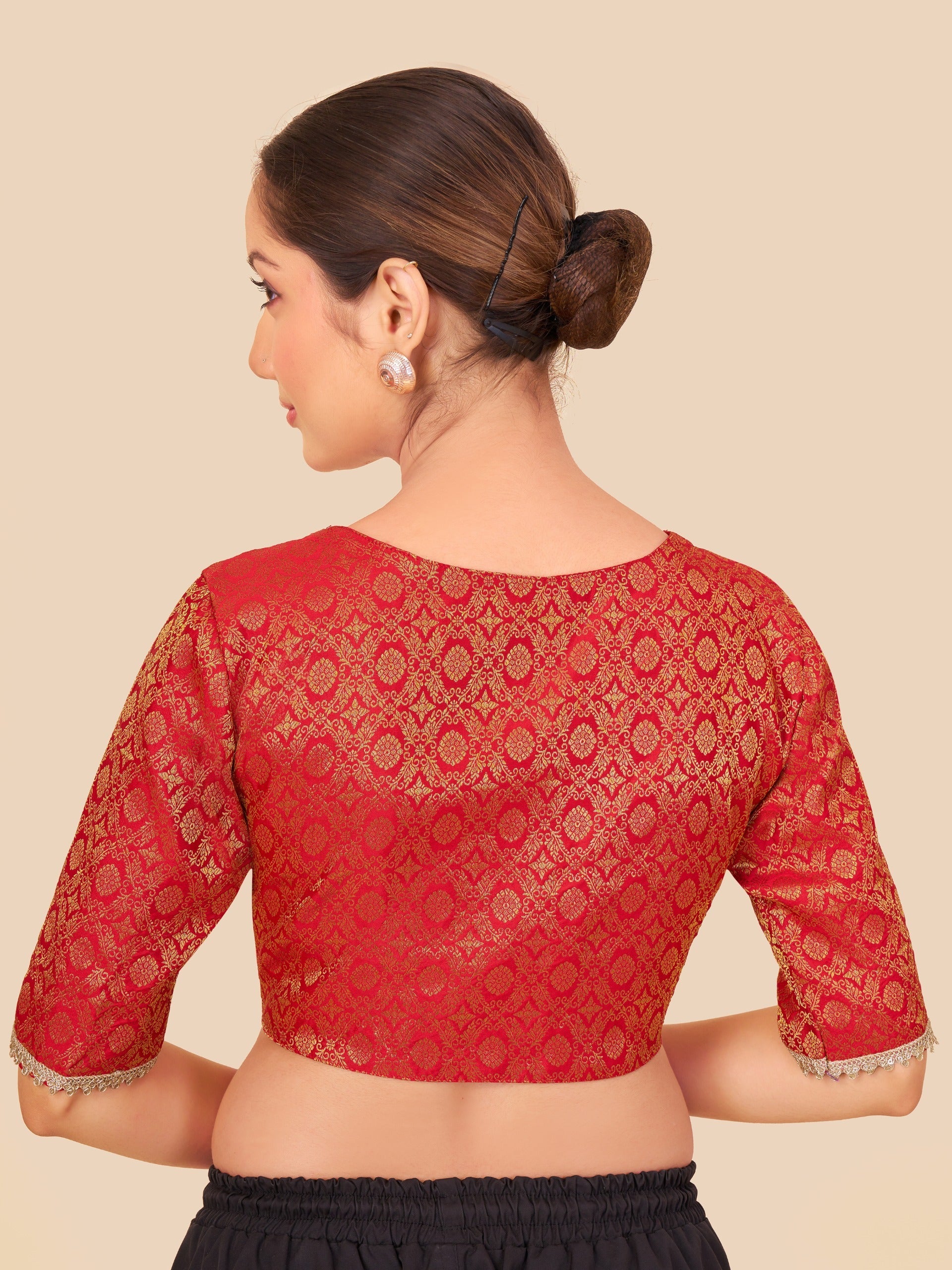 Women's jecard fabric blouse