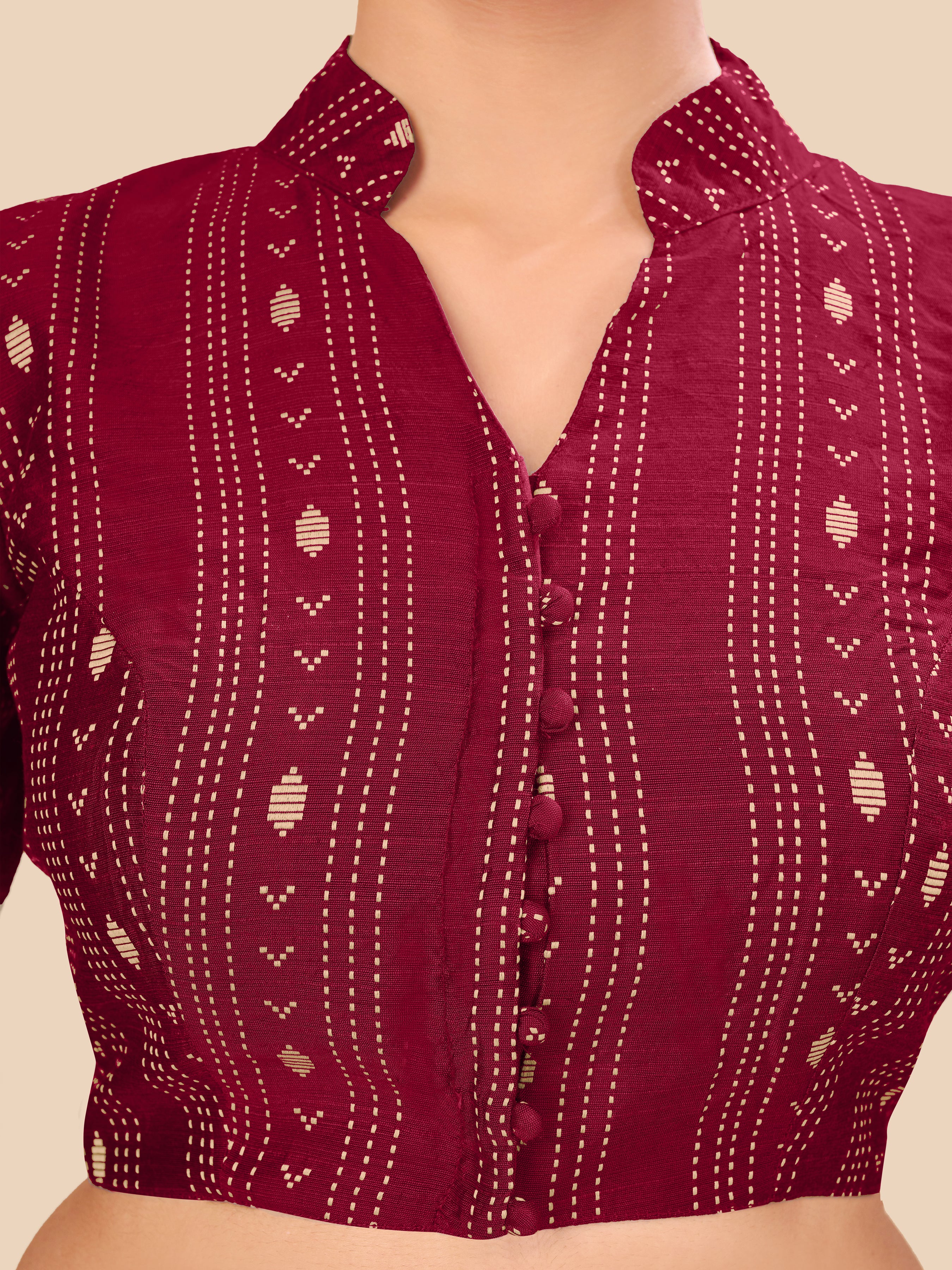 Women's jecard fabric blouse