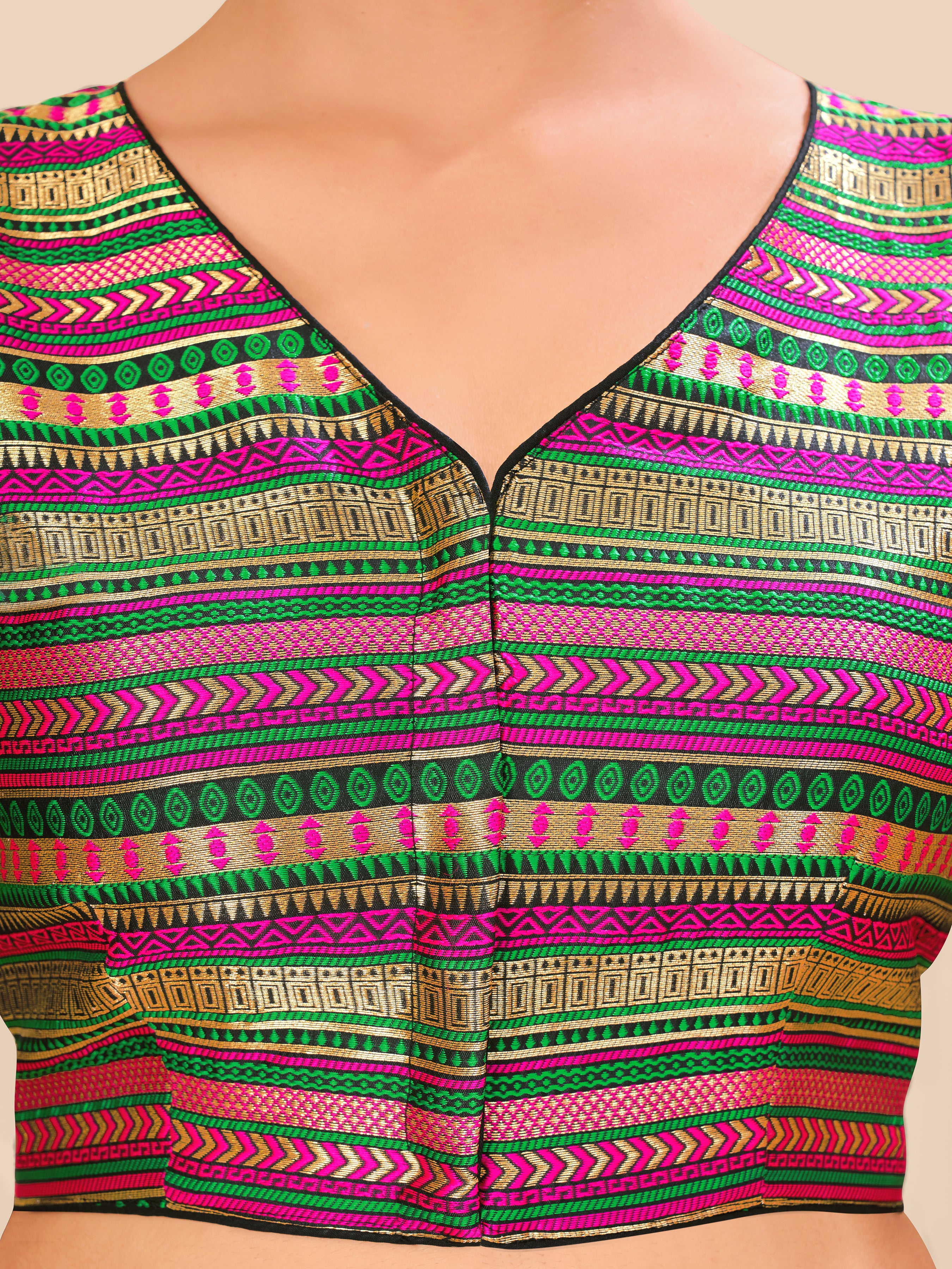 Women's jecard fabric blouse