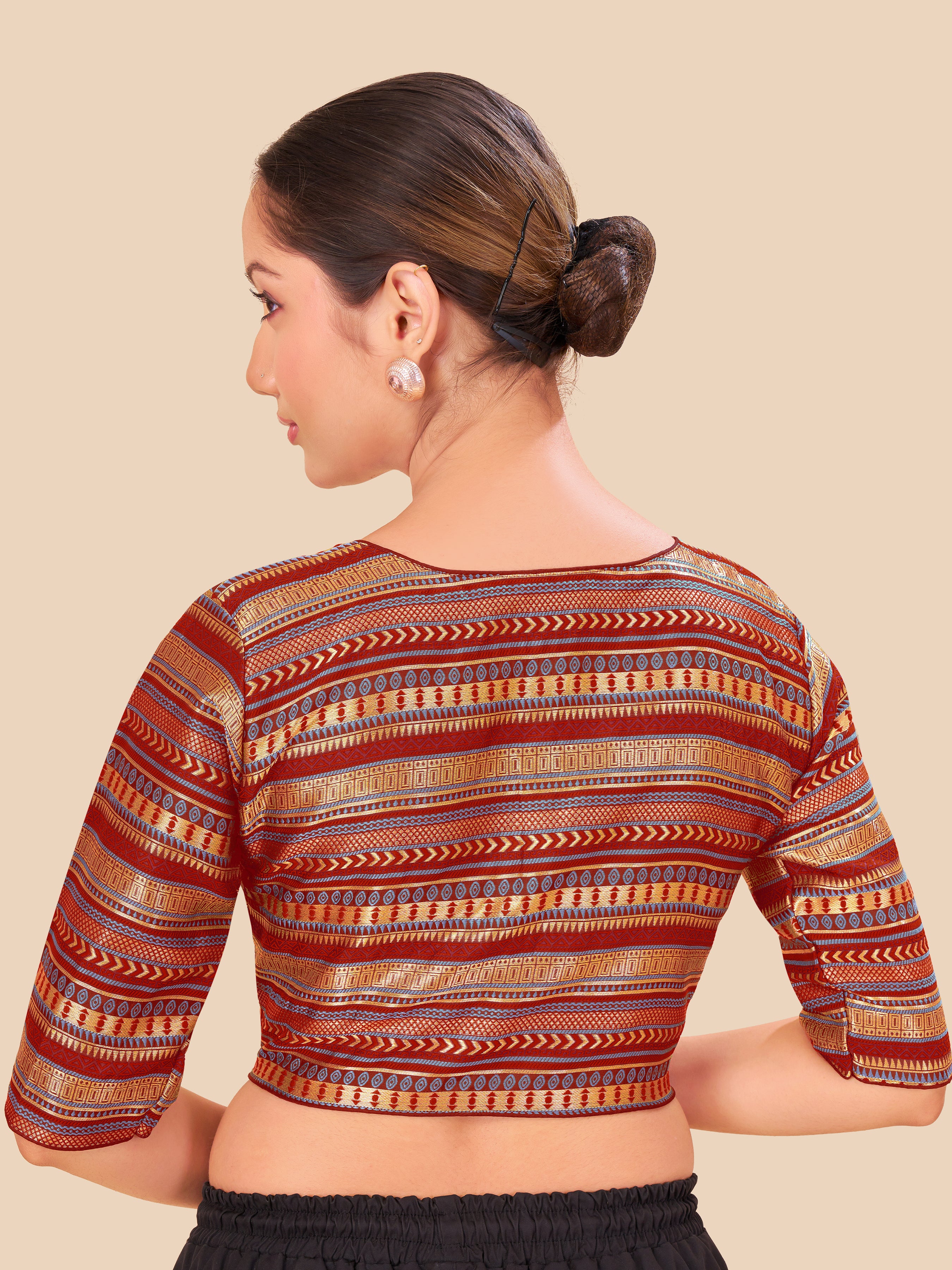 Women's jecard fabric blouse