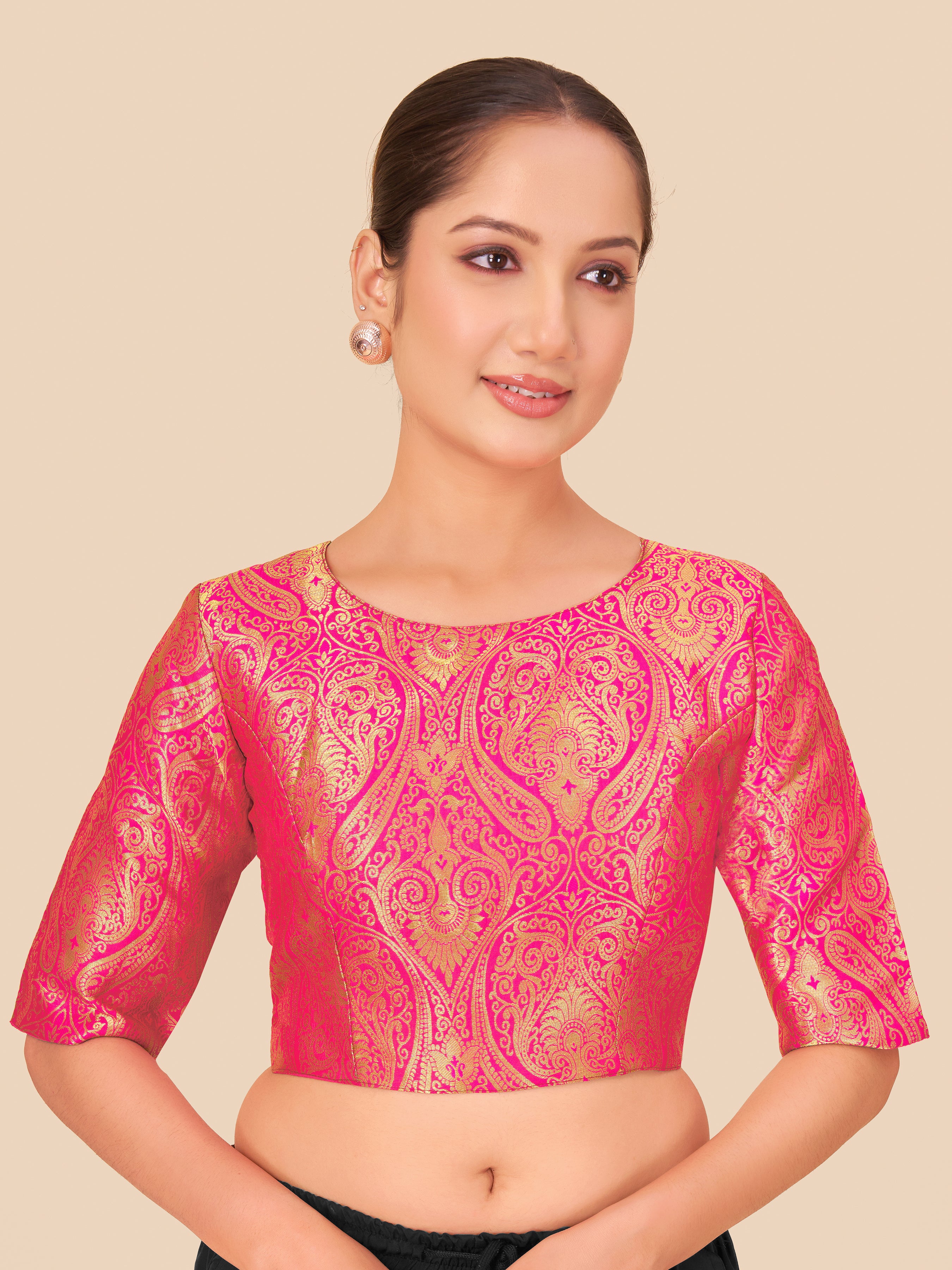 Women's jecard fabric blouse