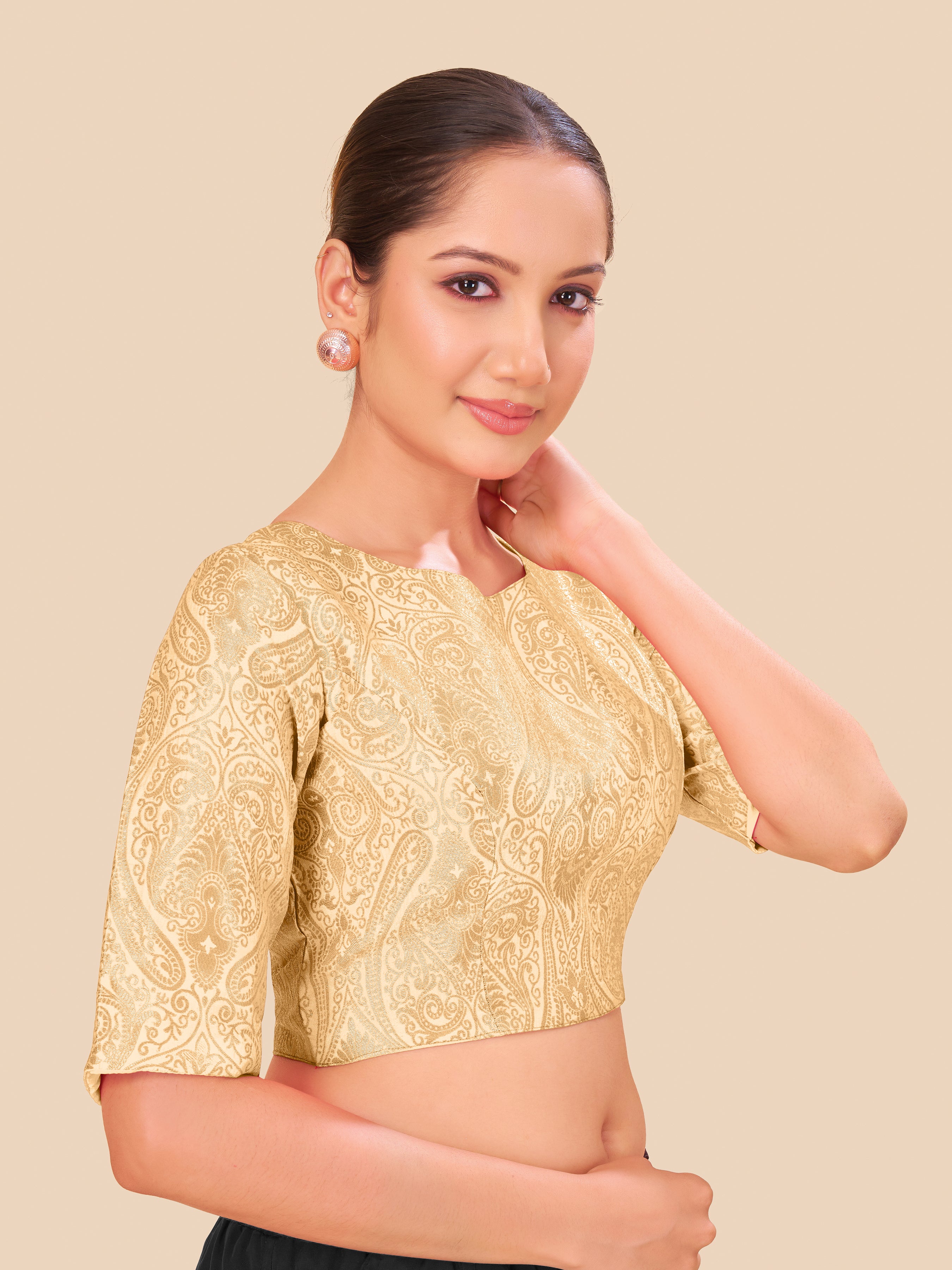 Women's jecard fabric blouse