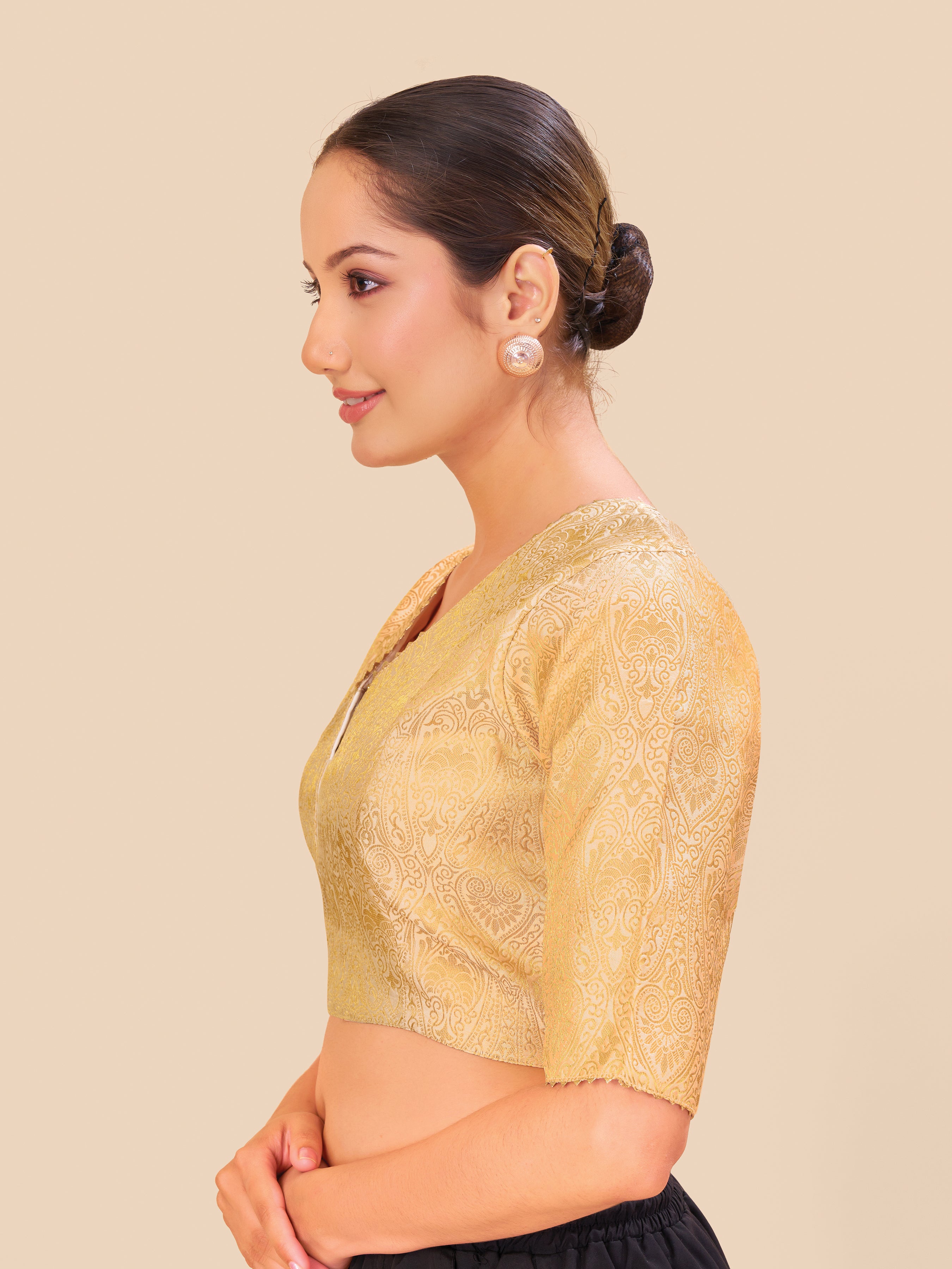 Women's jecard fabric blouse